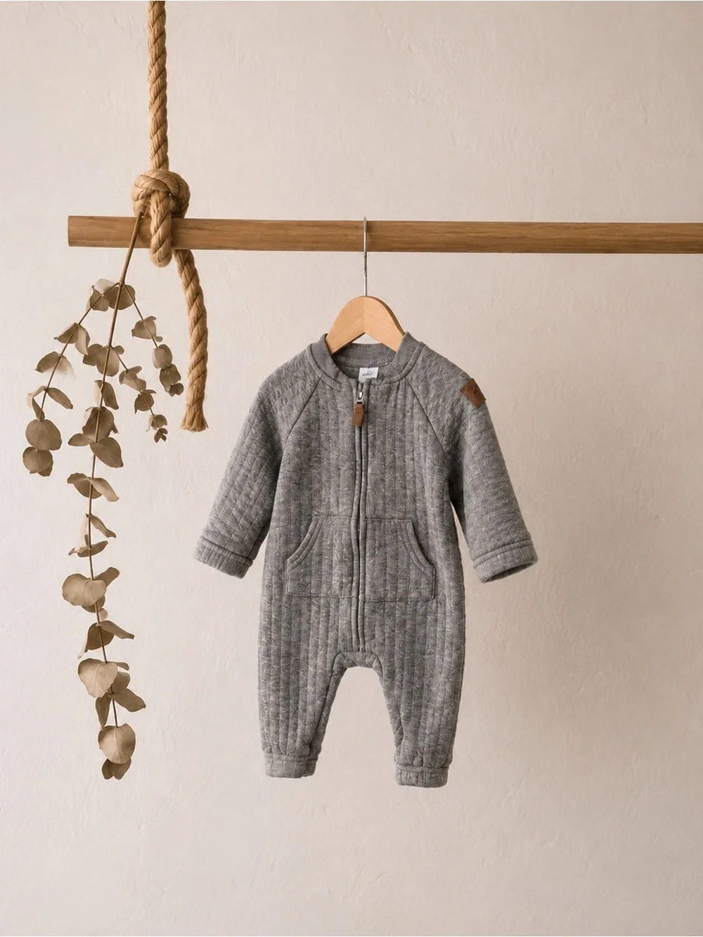 🩶CARTER’S Baby Boy Cozy Grey Seeater Ribbed Zipper One-Piece for Kids - 6 Months